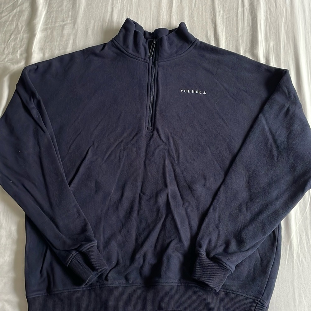 Youngla Quarter Zip Sweatshirt in Navy